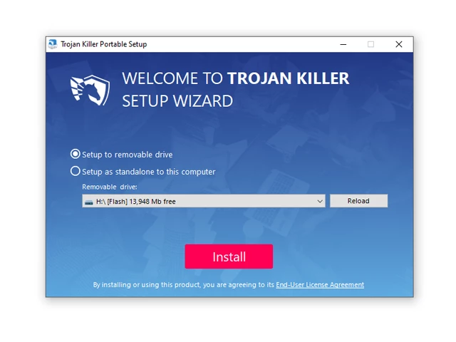 Instalar Trojan Killer na Unidade Removível